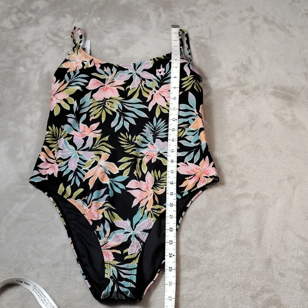 Billabong Black and Pink Floral One Piece Swimsuit NWT - Picture 10 of 14